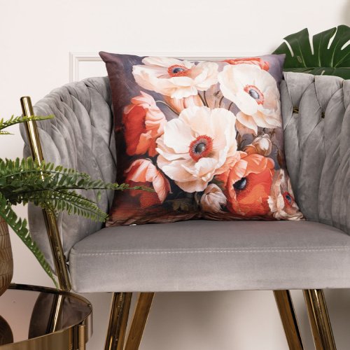 Poszewka velvet maki 40x40cm