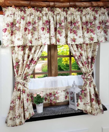 ZAKOSTYL KOMPLET ANGIELSKIE RÓŻE NA KREMIE