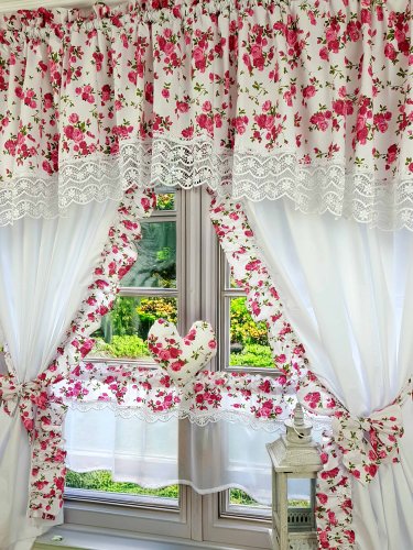 ZAKOSTYL KOMPLET SHABBY CHIC RÓŻOWE RÓŻYCZKI