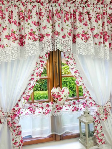 ZAKOSTYL KOMPLET SHABBY CHIC RÓŻOWE RÓŻYCZKI