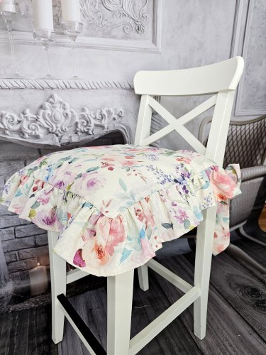 Zakostyl poszewka  na krzesło vintage shabby pastelowe róże