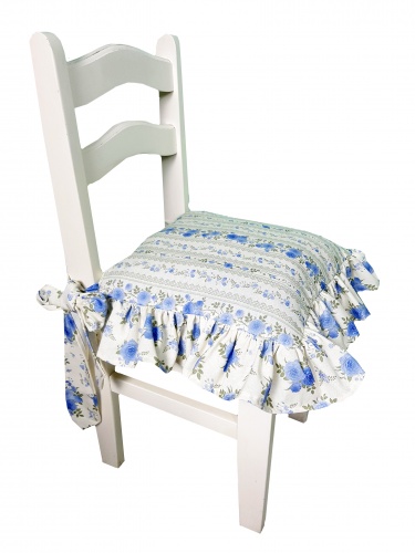 Zakostyl poszewka  na krzesło vintage shabby niebieskie róże
