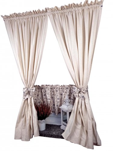 ZAKOSTYL ZASŁONY KREM + ZAZDROSTKA VINTAGE SHABBY 9
