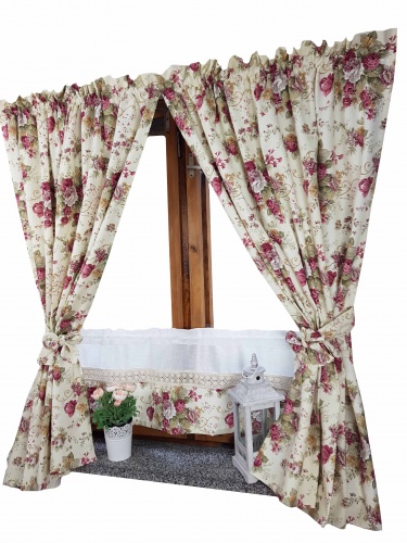 ZAKOSTYL ZASŁONY + ZAZDROSTKA ANGIELSKIE RÓŻE