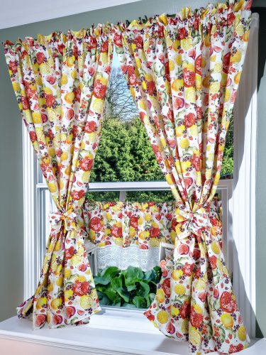 Zakostyl zasłony + zazdrostka cytryny granaty