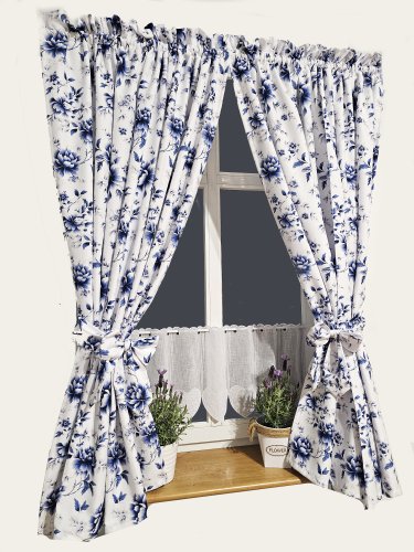 ZAKOSTYL ZASŁONY + ZAZDROSTKA FLORESA NIEBIESKA