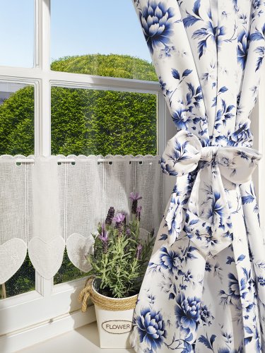 ZAKOSTYL ZASŁONY + ZAZDROSTKA FLORESA NIEBIESKA