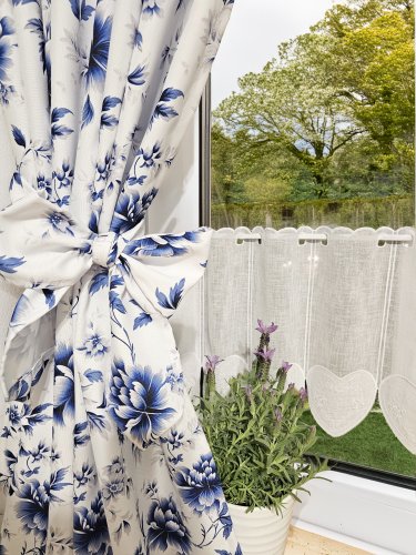 ZAKOSTYL ZASŁONY + ZAZDROSTKA FLORESA NIEBIESKA