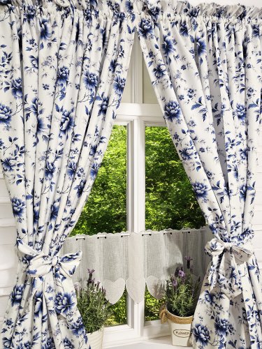 ZAKOSTYL ZASŁONY + ZAZDROSTKA FLORESA NIEBIESKA