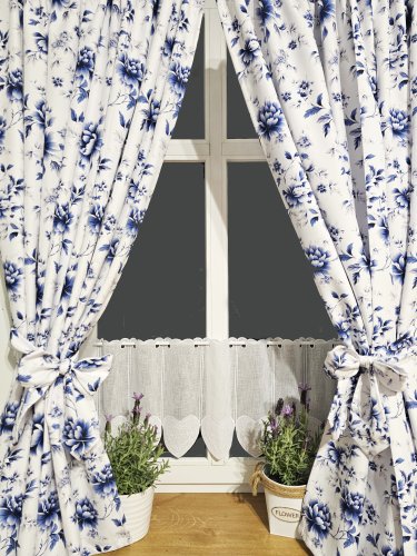 ZAKOSTYL ZASŁONY + ZAZDROSTKA FLORESA NIEBIESKA