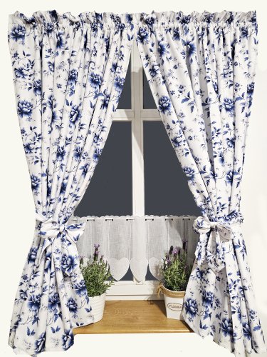 ZAKOSTYL ZASŁONY + ZAZDROSTKA FLORESA NIEBIESKA