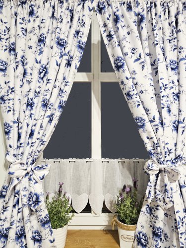 ZAKOSTYL ZASŁONY + ZAZDROSTKA FLORESA NIEBIESKA