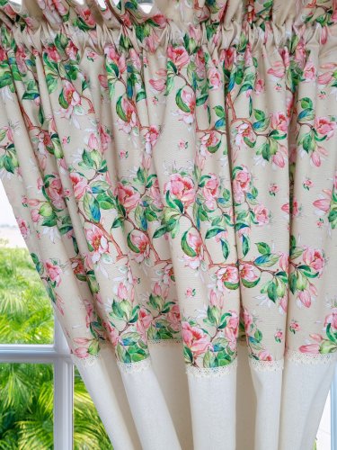 ZAKOSTYL ZASŁONY + ZAZDROSTKA JABŁONIE ECRU SHABBY