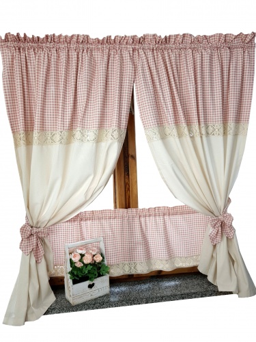 Zakostyl zasłony + zazdrostka koronka vintage shabby 1