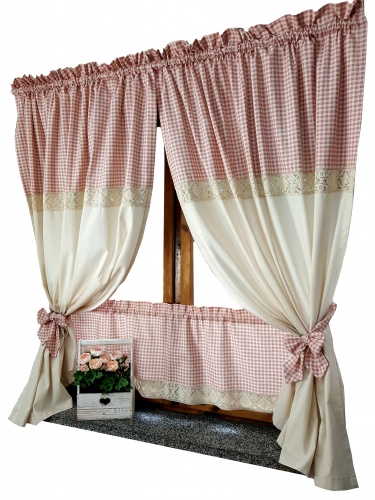 ZAKOSTYL ZASŁONY + ZAZDROSTKA KORONKA VINTAGE SHABBY 1