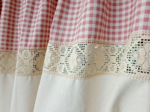 ZAKOSTYL ZESTAW ZASŁON KRATA RÓŻ VINTAGE SHABBY CHIC