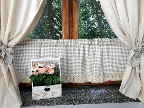 ZAKOSTYL ZASŁONY + ZAZDROSTKA KORONKA VINTAGE SHABBY 4