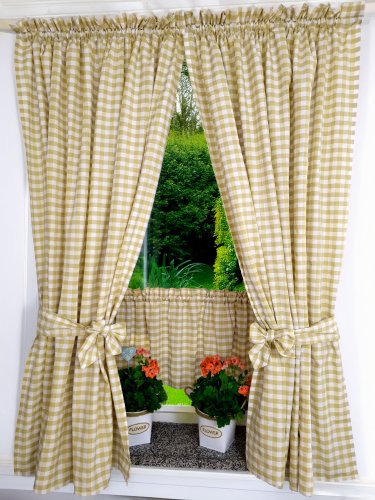 ZAKOSTYL ZASŁONY + ZAZDROSTKA KRATKA BRĄZ