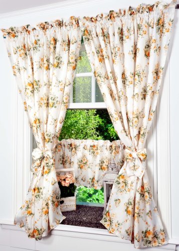 Zakostyl zasłony + zazdrostka róże herbaciane