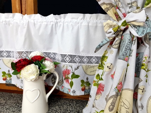 ZAKOSTYL ZAZDROSTKA KITCHEN VINTAGE SHABBY CHIC KORONKA 130CM