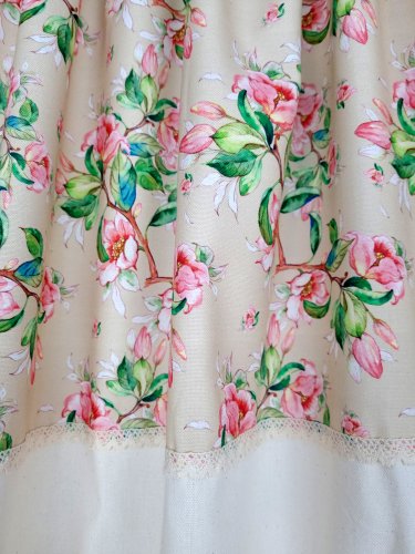 ZAKOSTYL ZASŁONY + ZAZDROSTKA JABŁONIE ECRU SHABBY