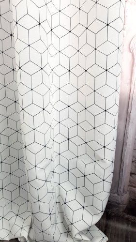 Zasłona biała mozaika  szer.140cm