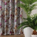 Zasłona blackout eleonor szare tło szer.150cm