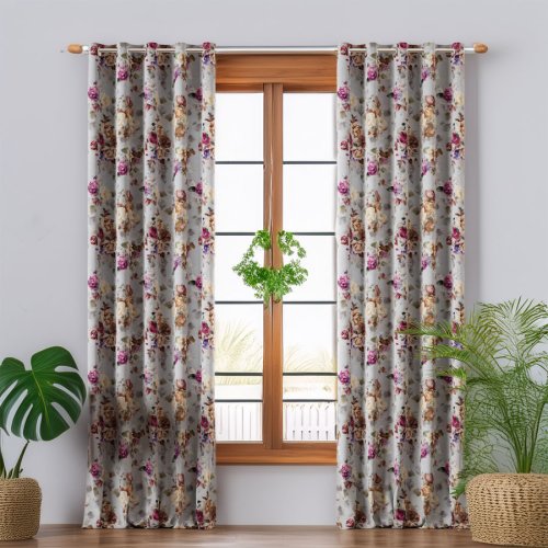 ZASŁONA BLACKOUT ELEONOR SZARE TŁO SZER.150cm