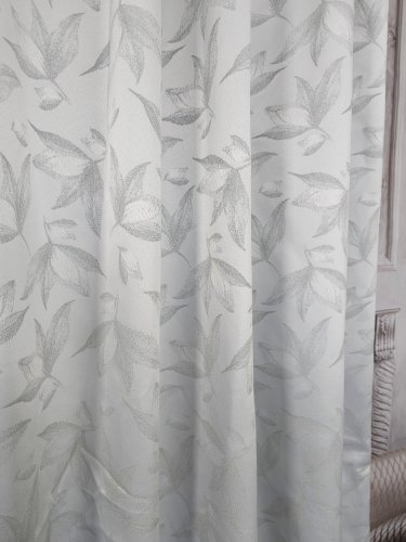 ZASŁONA  EKSKLUZYWNA SREBRNA GRUBY ŻAKARD SZER.140CM