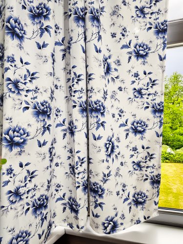 ZASŁONA FLORESA NIEBIESKA 160cm