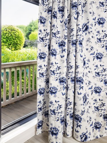 ZASŁONA FLORESA NIEBIESKA 160cm