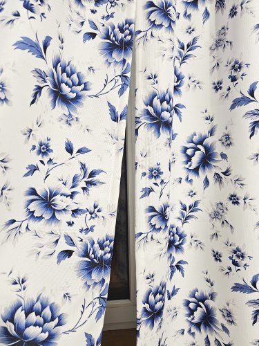 ZASŁONA FLORESA NIEBIESKA 160cm