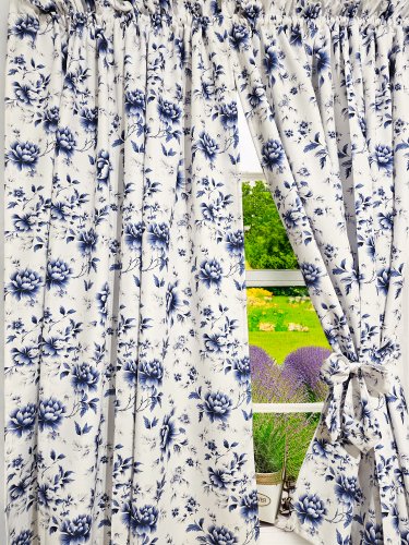 ZASŁONA FLORESA NIEBIESKA 160cm