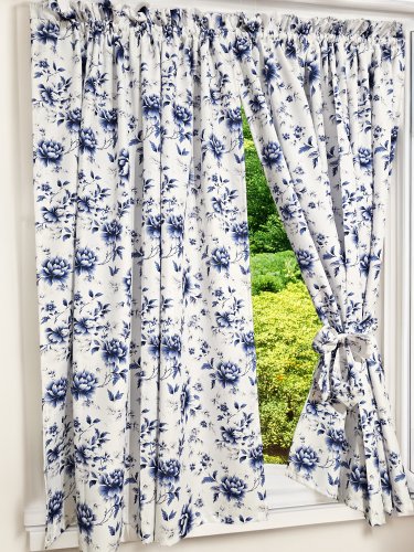 ZASŁONA FLORESA NIEBIESKA 160cm