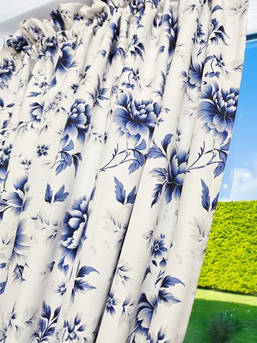 ZASŁONA FLORESA NIEBIESKA 160cm