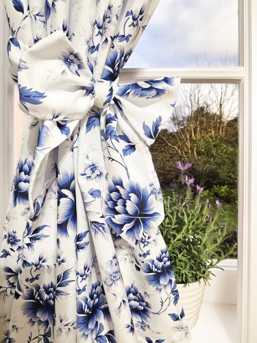 ZASŁONA FLORESA NIEBIESKA 160cm