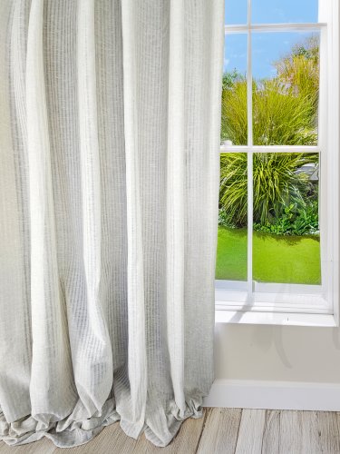 ZASŁONA LNIANY SPLOT BRĄZ BEŻ LEN NATURA SZER.130CM