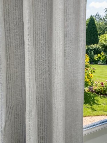 ZASŁONA LNIANY SPLOT BRĄZ BEŻ LEN NATURA SZER.130CM