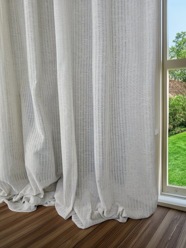 ZASŁONA LNIANY SPLOT BRĄZ BEŻ LEN NATURA SZER.130CM