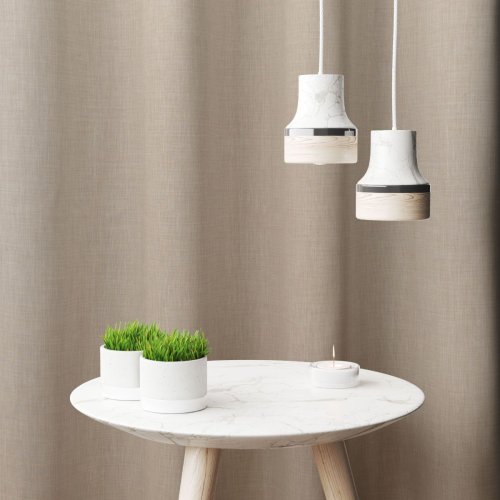 ZASŁONA O STRUKTURZE LNU ZACIEMNIAJĄCA BEŻOWY