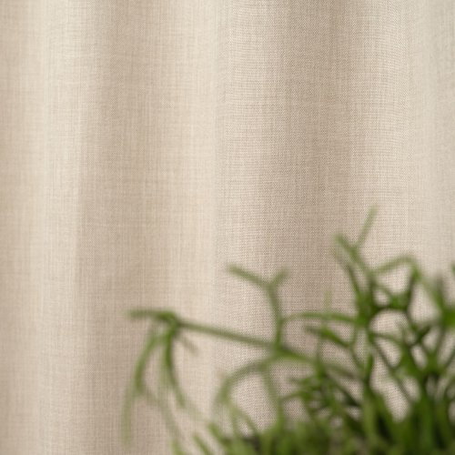 Zasłona o strukturze lnu zaciemniająca beżowy