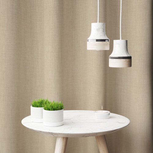 ZASŁONA O STRUKTURZE LNU ZACIEMNIAJĄCA CIEMNY BEŻ