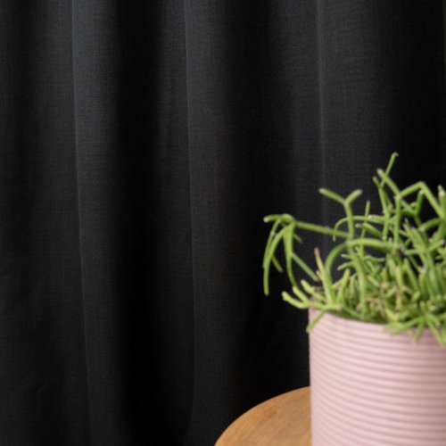 Zasłona o strukturze lnu zaciemniająca czarna