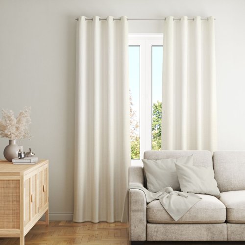 ZASŁONA O STRUKTURZE LNU ZACIEMNIAJĄCA JASNY KREM