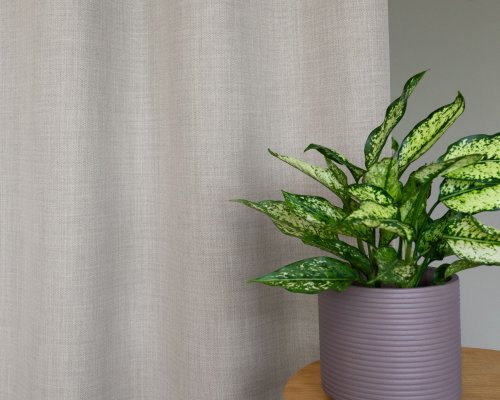 ZASŁONA O STRUKTURZE LNU ZACIEMNIAJĄCA SZARY KREM