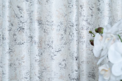 ZASŁONA VELVET BIAŁA GLAMOUR PRZECIERANE ZŁOTO SREBRO