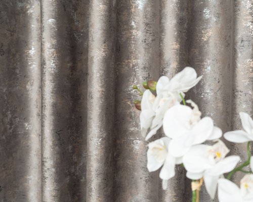 ZASŁONA VELVET BRĄZ GLAMOUR PRZECIERANE ZŁOTO SREBRO