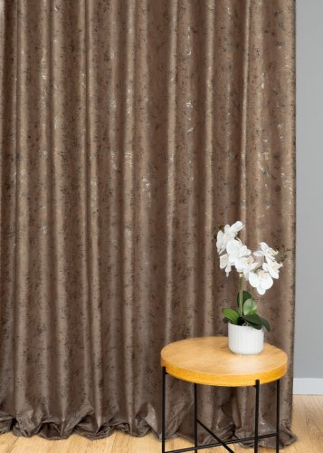 ZASŁONA VELVET BRĄZY GLAMOUR PRZECIERANE ZŁOTO SREBRO