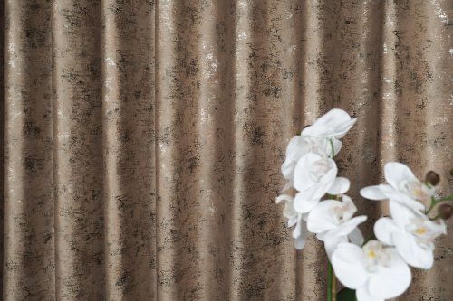 ZASŁONA VELVET BRĄZY GLAMOUR PRZECIERANE ZŁOTO SREBRO