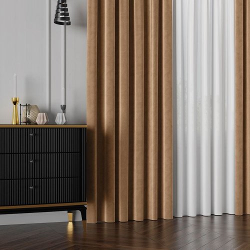 ZASŁONA VELVET CAMELOWY